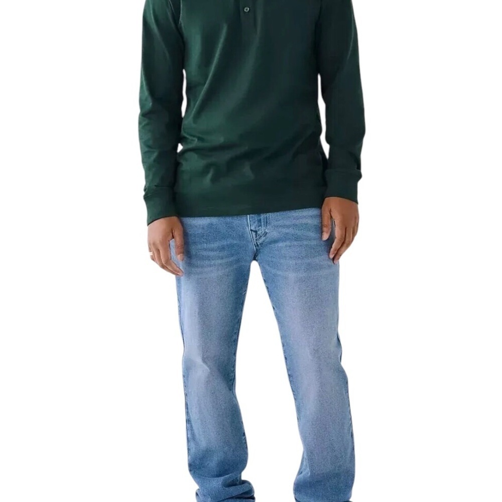 True Religion Men’s Ricky Big T Flap Jeans 36x33 Blue Maze Relaxed Straight NWT - Picture 4 of 8